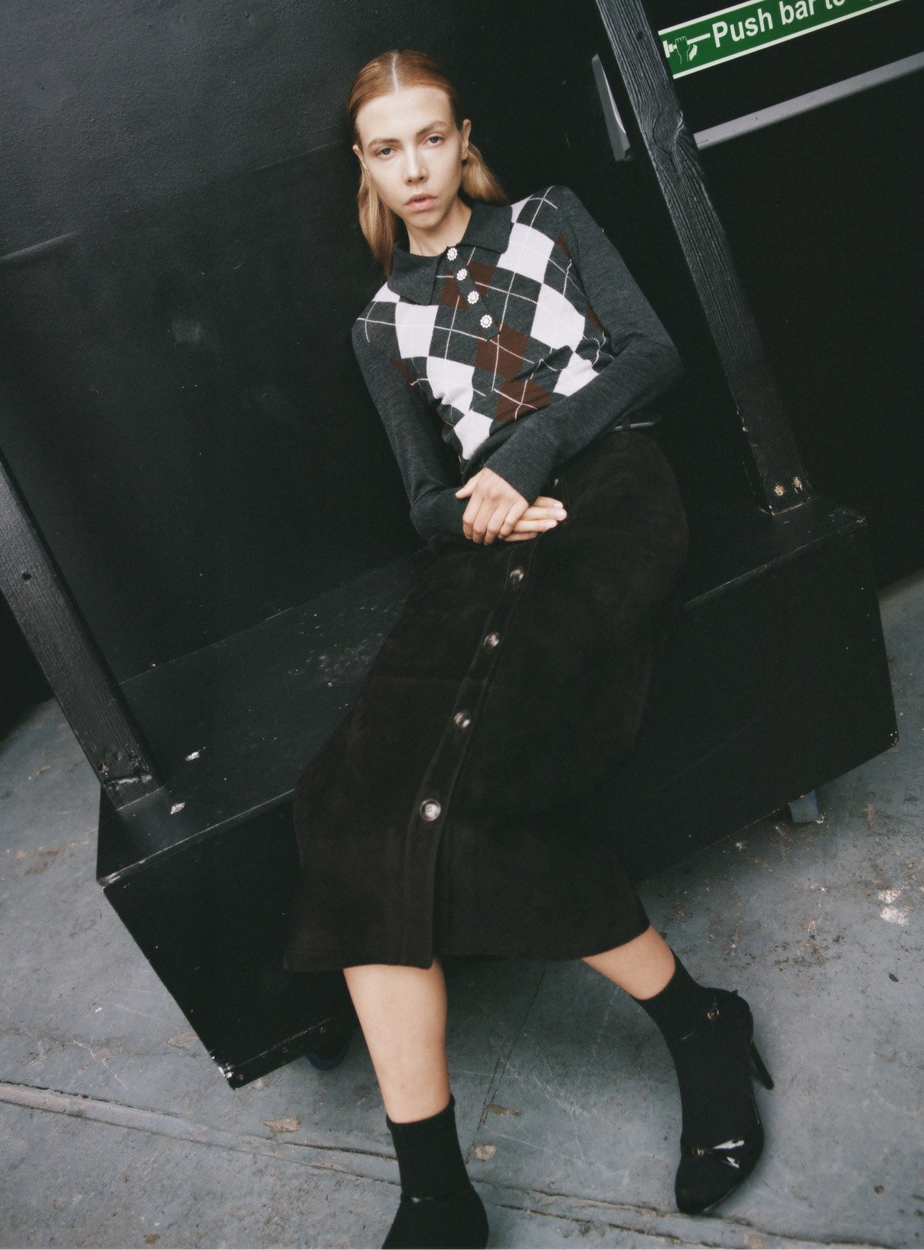 Gri Argyle Hafif Kazak