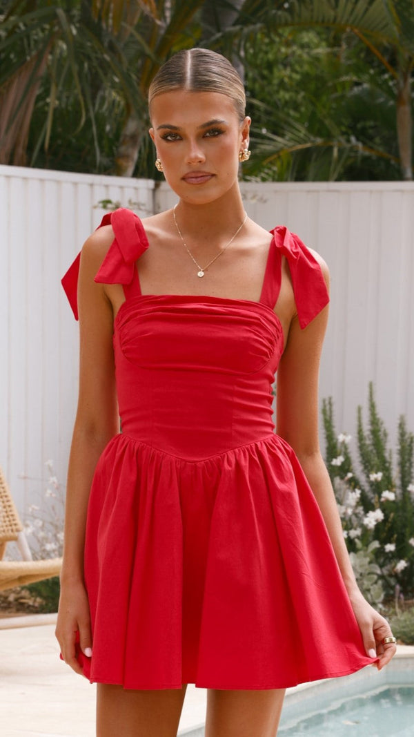 Haisley Mini Elbise - Kırmızı