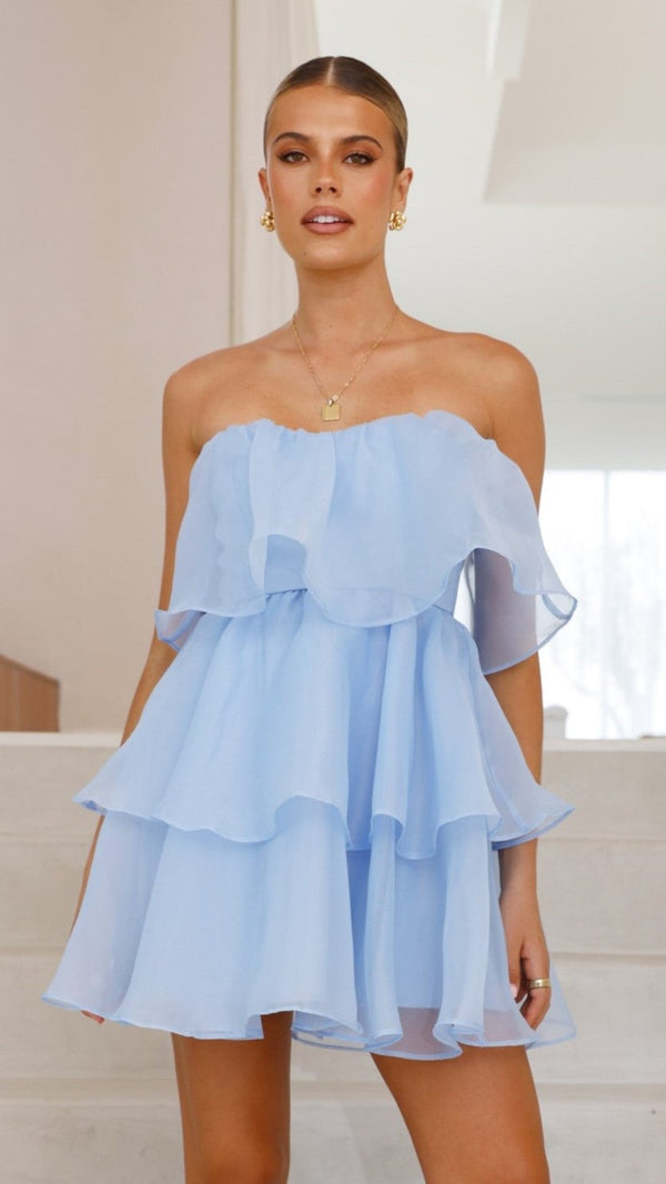 Monet Mini Elbise - Mavi