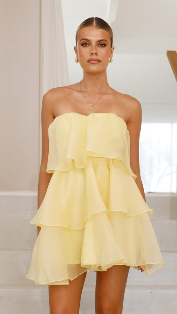 Monet Mini Elbise - Sarı
