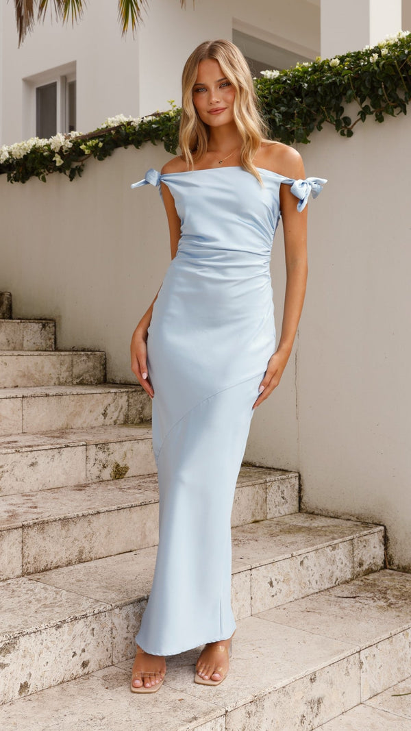 Frida Maxi Elbise - Mavi