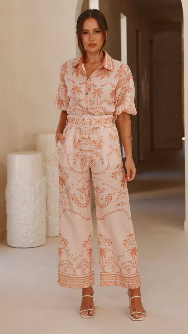 Xander Geniş Paça Pantolon - Doğal