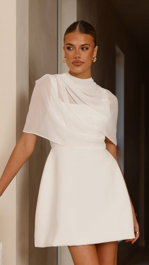 Zahni Mini Elbise - Beyaz