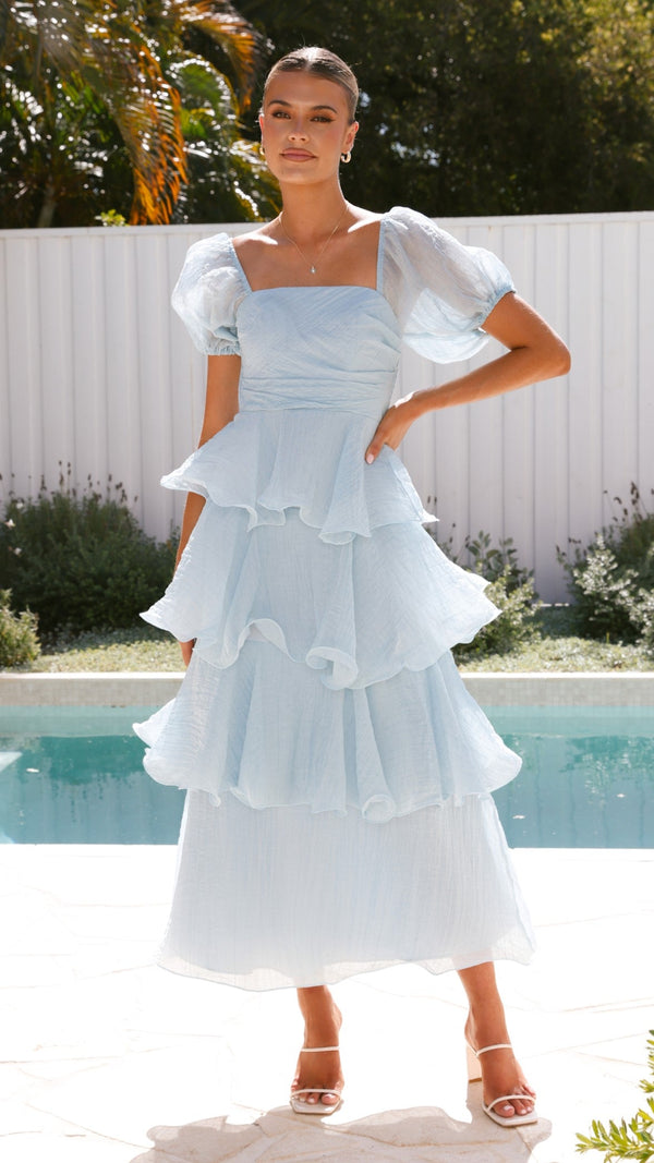 Lanelle Uzun Elbise - Mavi