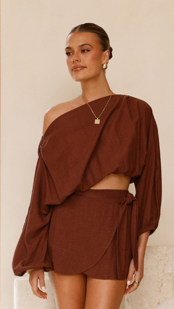 Ilara Wrap Skort - Çikolata