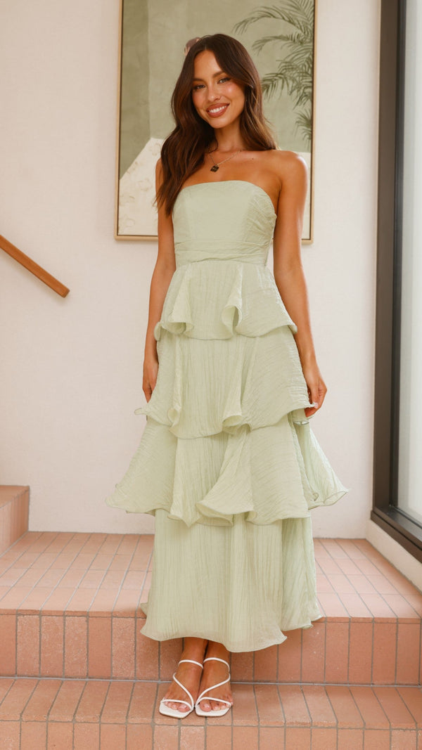 Lanica Maxi Elbise - Sage