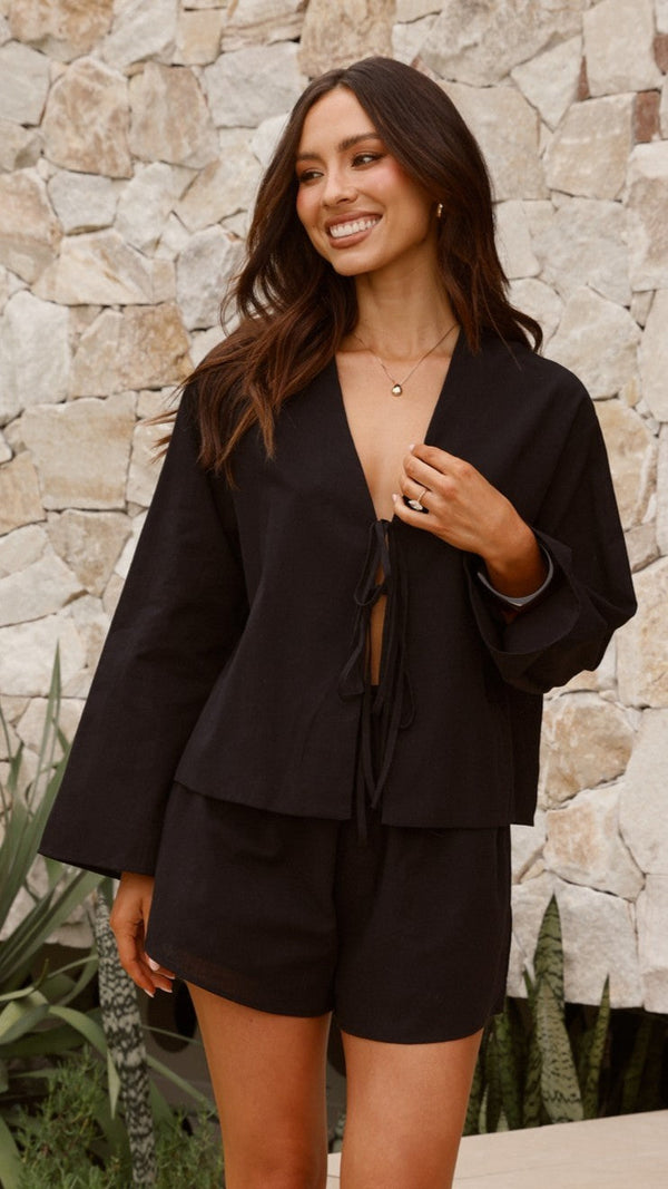 Iveena Üst Ve Şort Takımı - Siyah