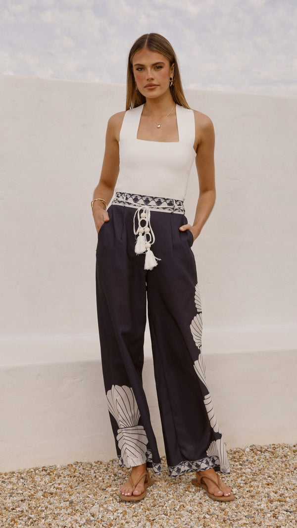 Tessa Geniş Paça Pantolon - Siyah