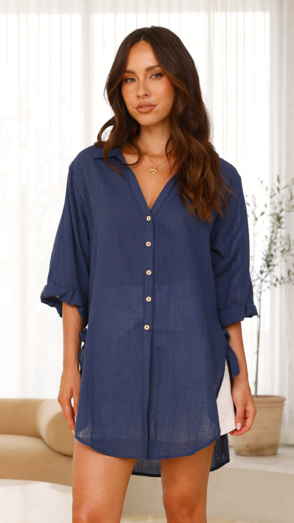 Vesper Kısa Kollu Üst - Lacivert