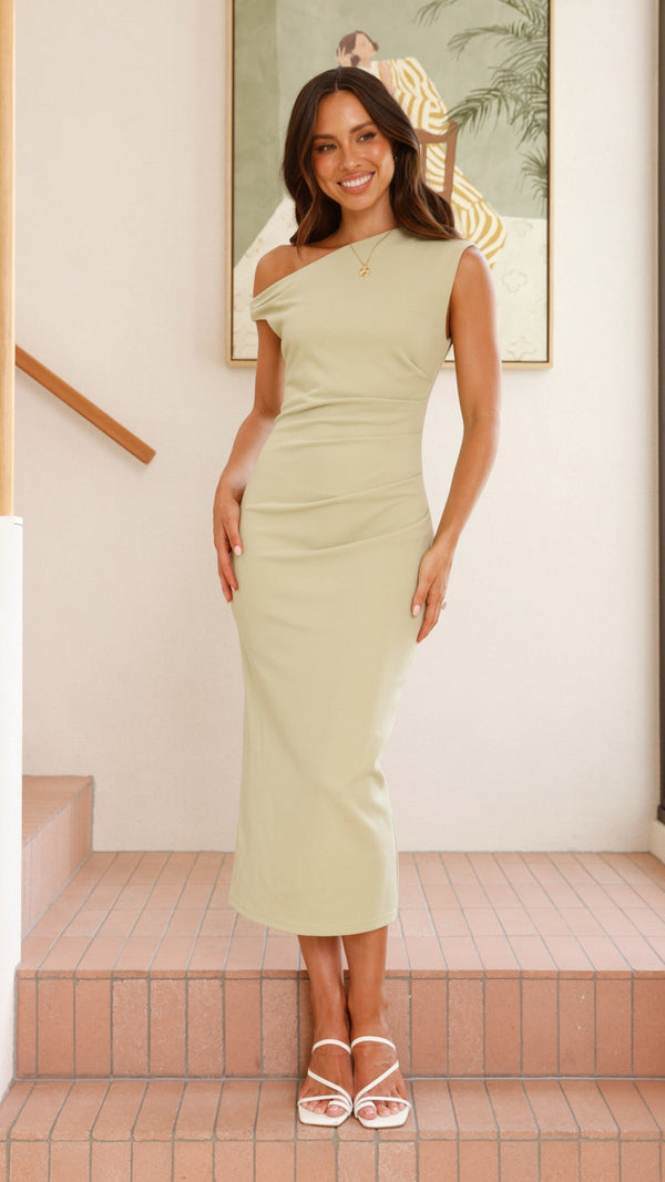 Lilah Midi Elbise - Sage