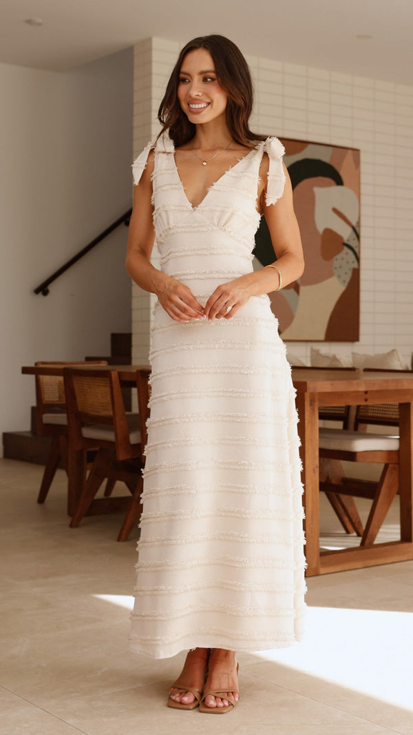 Dela Maxi Elbise - Krem