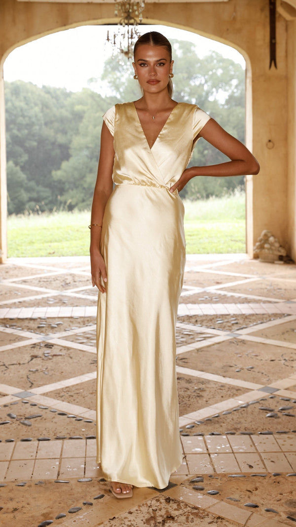 Selma Uzun Elbise - Sarı