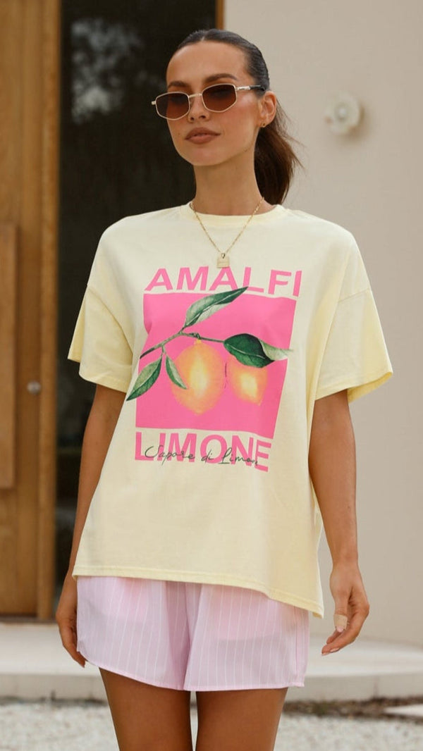 Amalfi Limone Üst Ve Şort Takımı - Sarı/Pembe