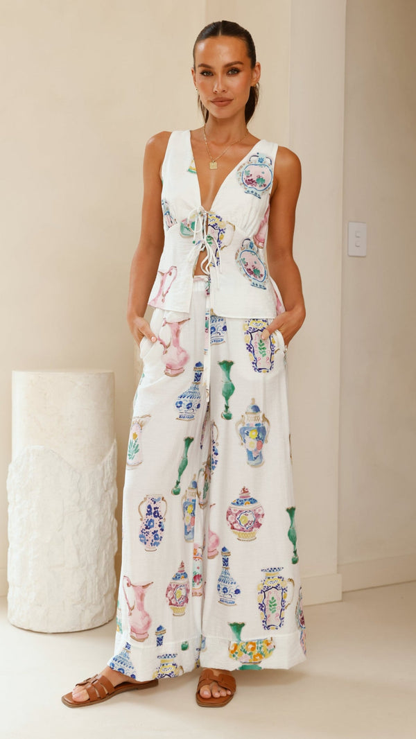 Sabin Pantolon - Vazo Desenli