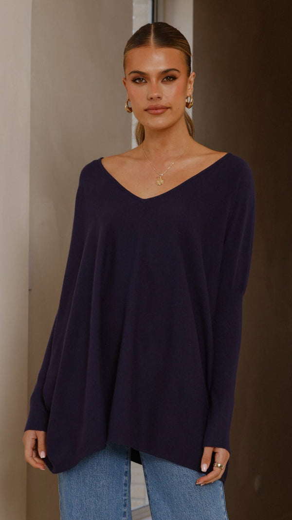 Amalia Örgü Üst - Lacivert