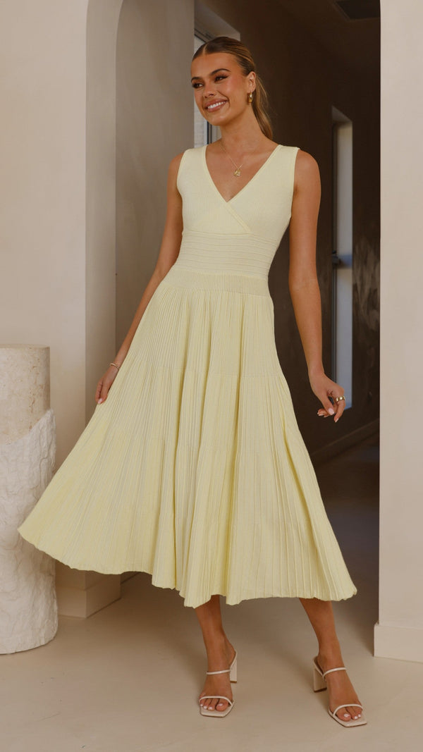 Jayde Örgü Elbise - Sarı