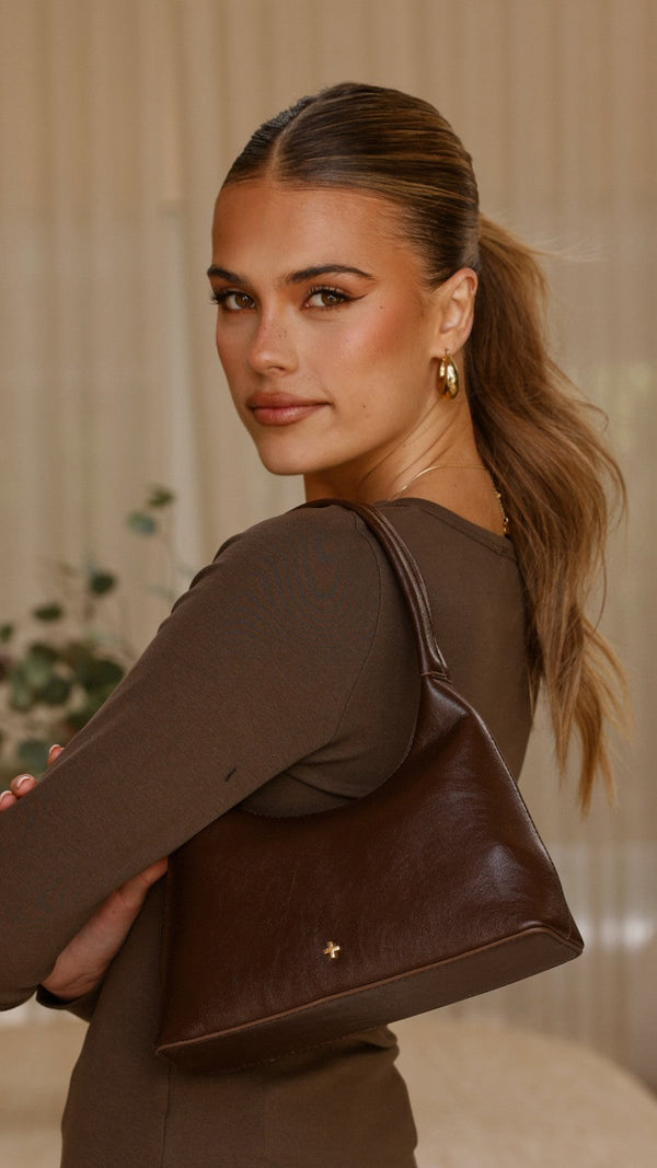 Sweetie Omuz Çantası - Çikolata Pu