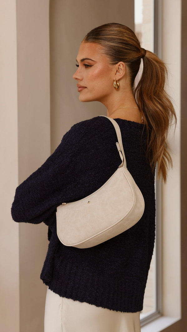 Dixiee Omuz Çantası - Bej Süet