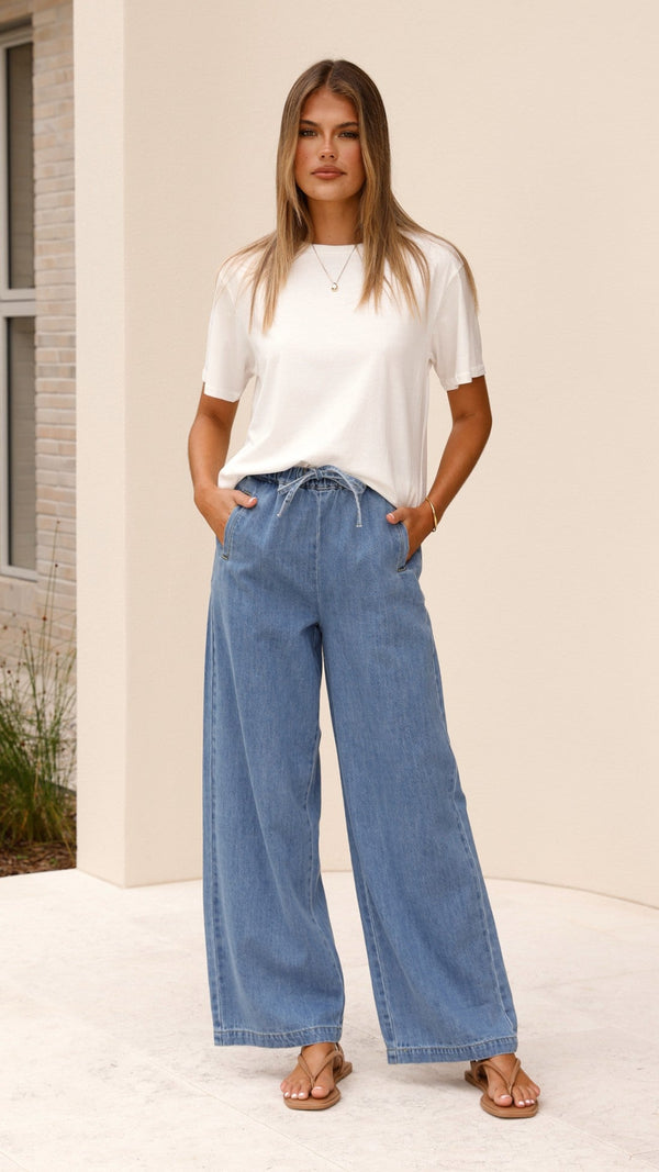 Darby Pantolon - Orta Mavi Kot