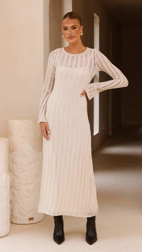 Allure Uzun Elbise - Bej