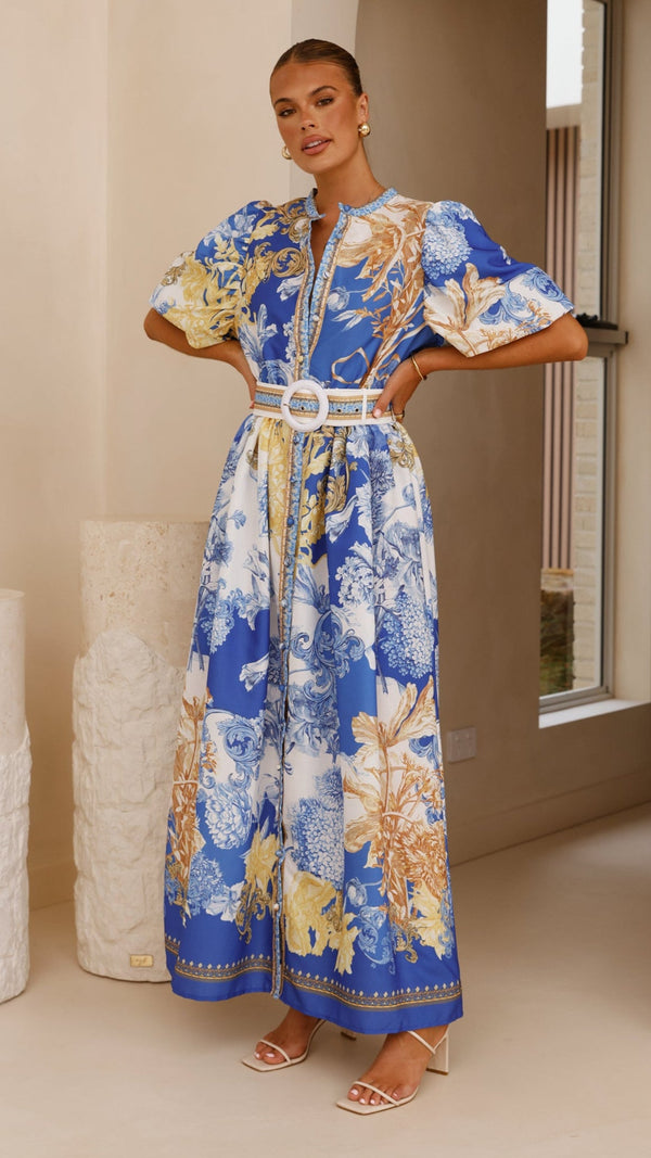 Vania Maxi Elbise - Mavi Bebek