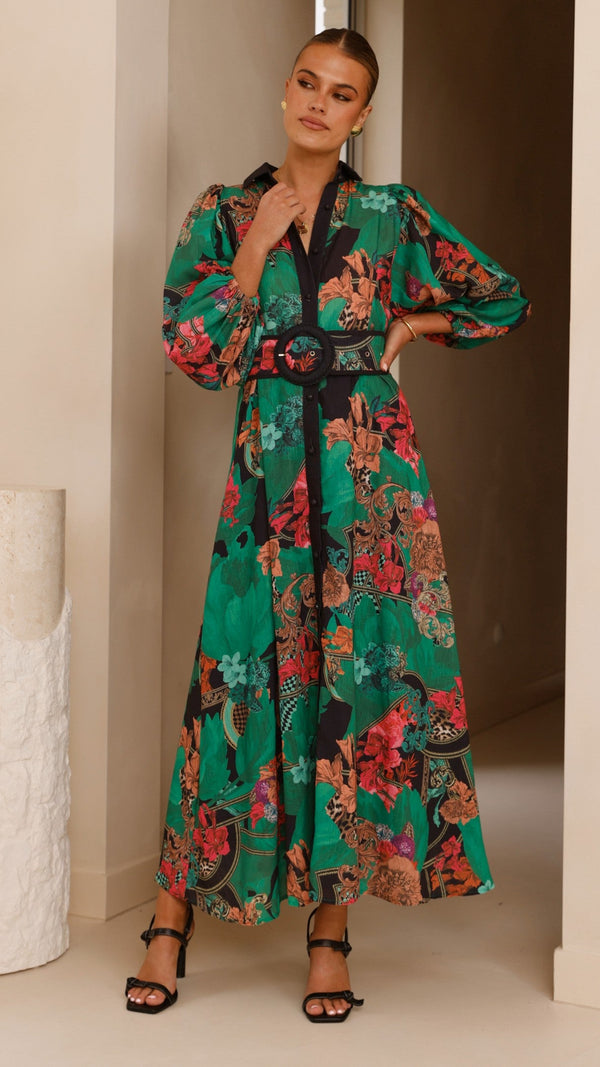 Lucinda Uzun Elbise - Yeşil