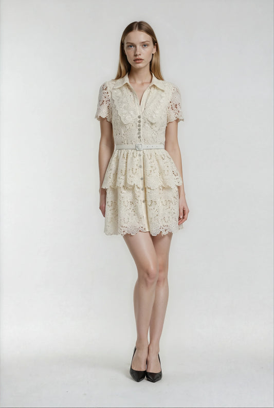 Dantel Süslemeli Midi Elbise