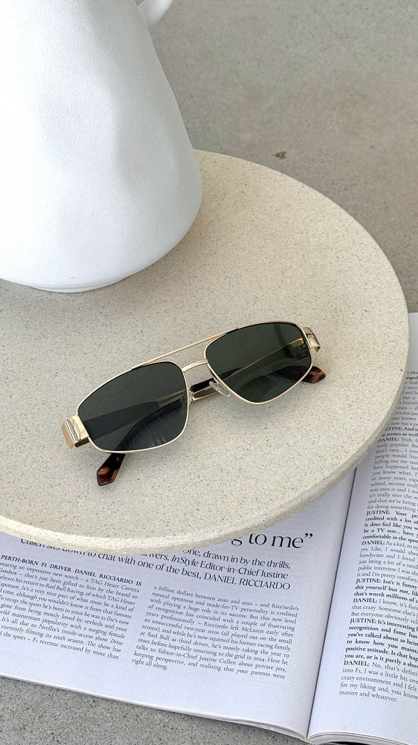 Earle Güneş Gözlüğü - Altın / Yeşil