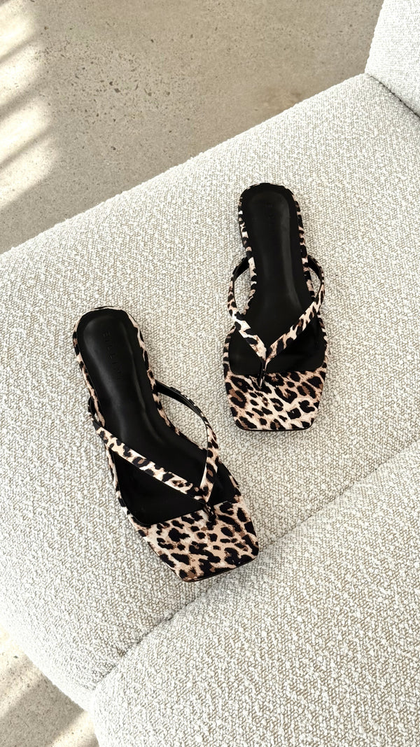 Tove Sandal - Leopar Saten