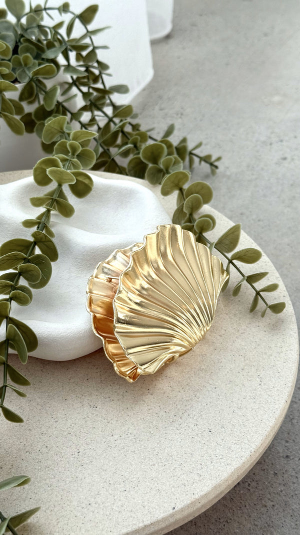 Büyük Kabuk Pençe Klipsi - Altın