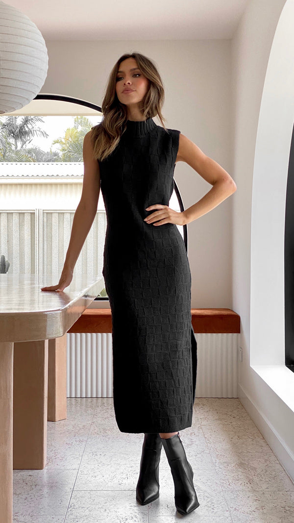 Eleanor Örgü Elbise - Siyah
