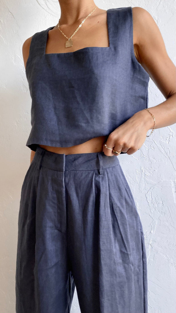 Tillie Crop Üst- Mürekkep