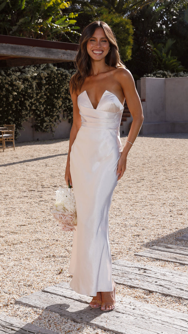 Valerie Uzun Elbise - Şampanya