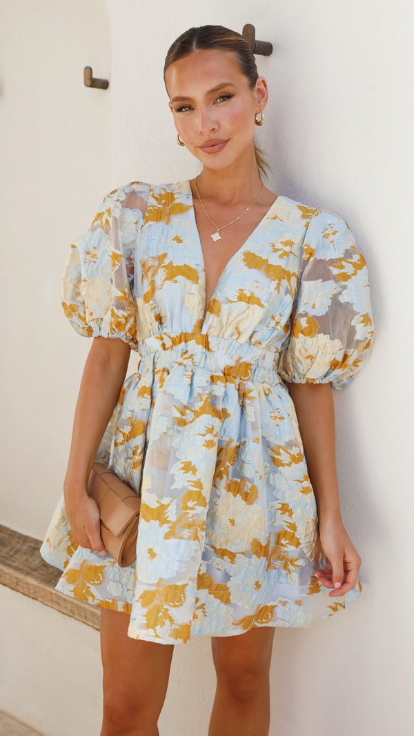 Abel Mini Elbise - Mavi