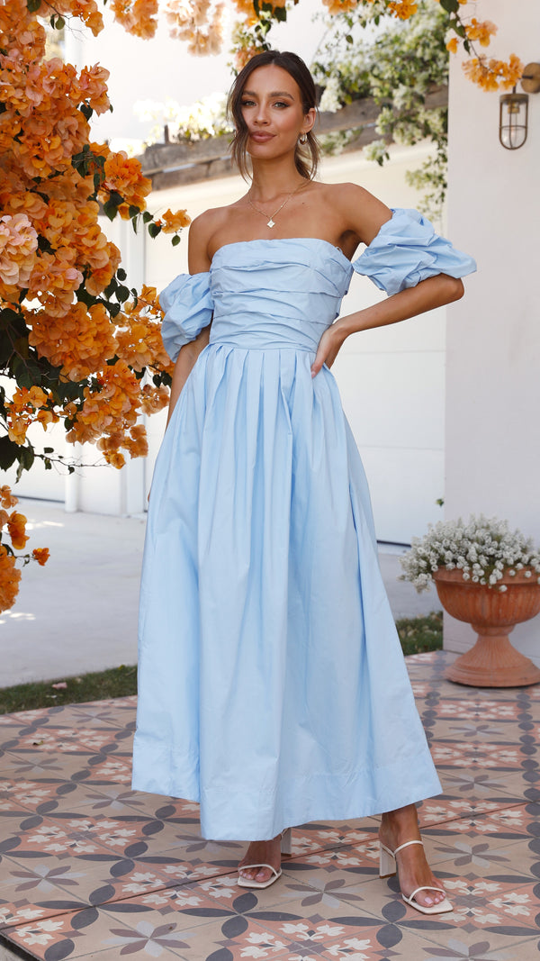 Caelius Midi Elbise - Açık Mavi