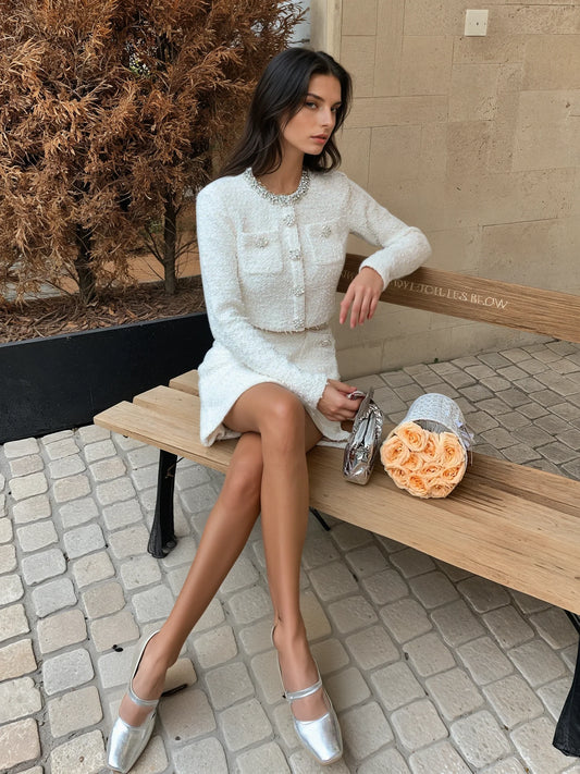 Kırık Beyaz Kısa Etek