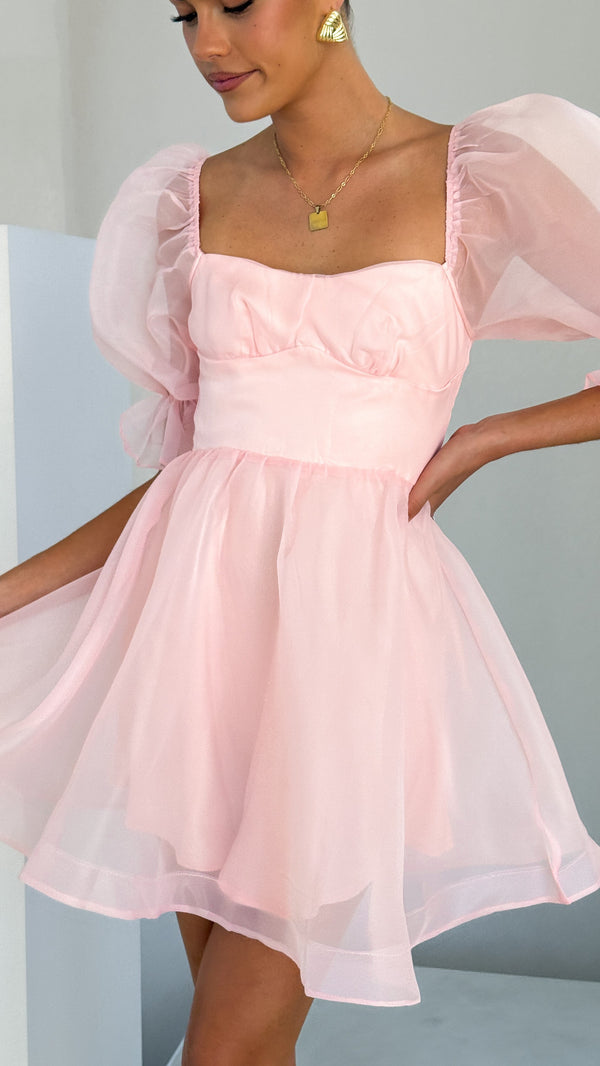 Lakeithia Mini Elbise - Pembe