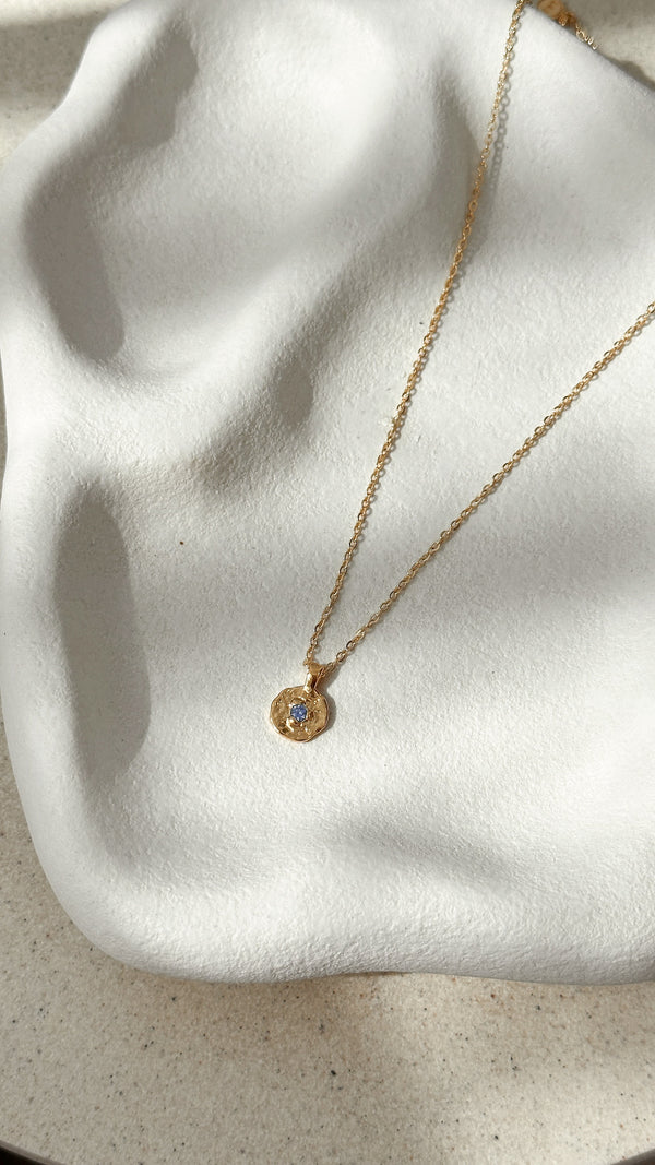 Eylül Doğum Taşı Kolye - Safir