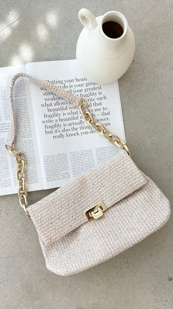 Fion Buklet Zincir Askılı El Çantası - Camel