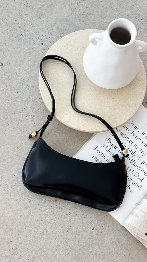 Rosabelle Omuz Çantası - Siyah Parlaklık