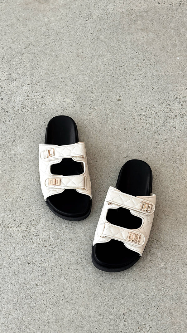 Ailee Sandal - Kemik / Siyah