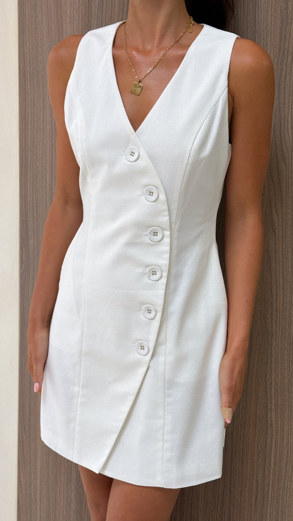 Basia Mini Elbise - Beyaz