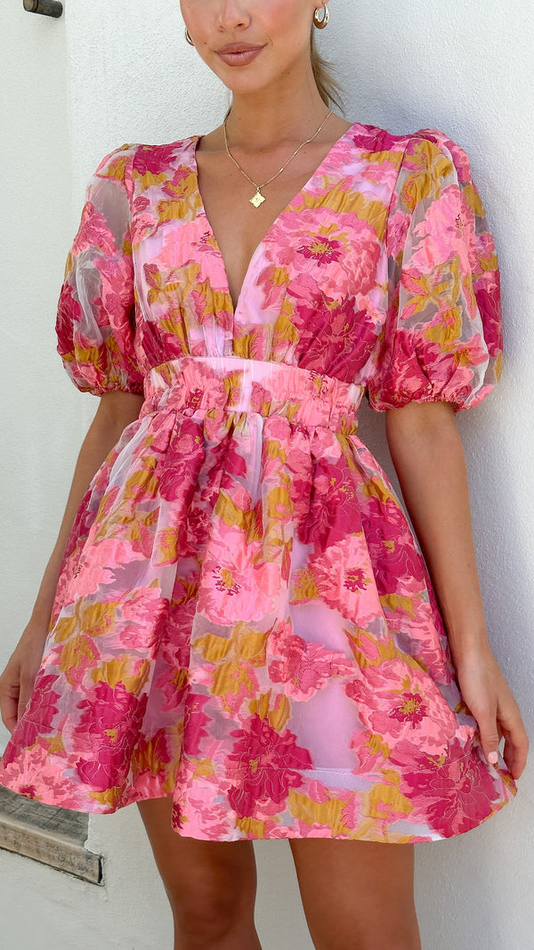 Abel Mini Elbise - Pembe