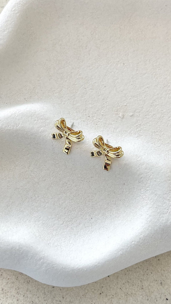 Fiyonklu 18 Ayar Altın Kaplama Küpeler - Altın