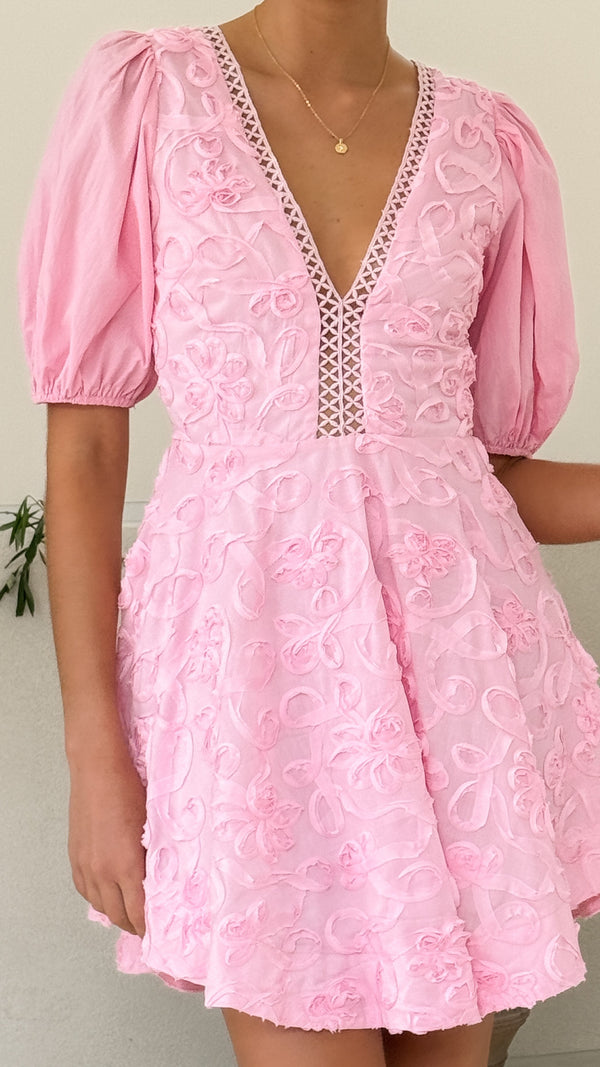 Calanthe Mini Elbise - Açık Pembe