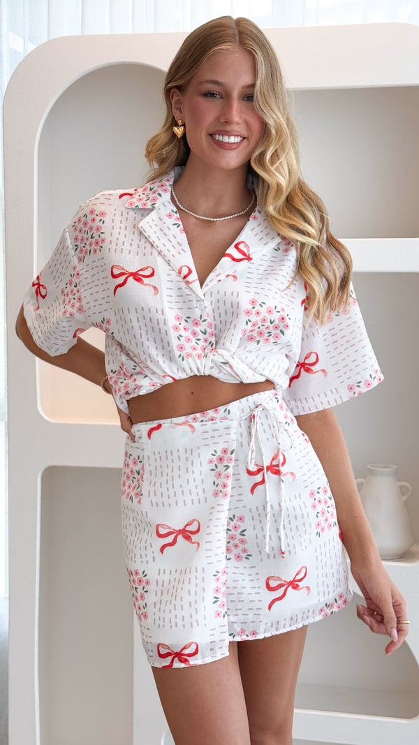 Abilene Wrap Mini Etek - Tatlı Fiyonk Pembesi