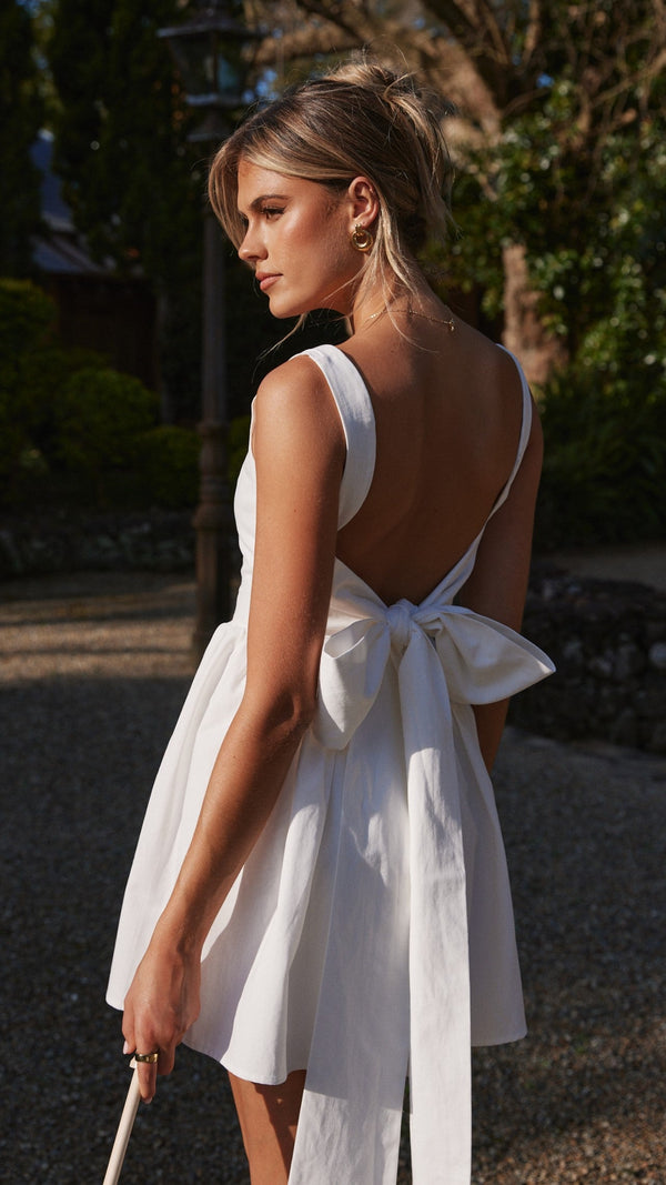 Sadzi Mini Elbise - Beyaz