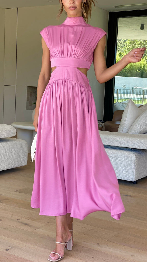 Cindie Midi Elbise - Pembe